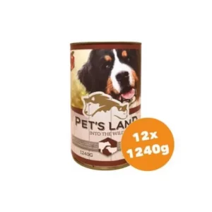 Pet's Land Dog Konzerv Marhamáj-Bárányhús Almával 12x1240g