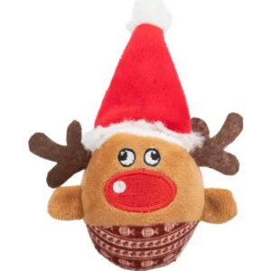 Trixie Xmas plüss csörgős labda rénszarvas 6*12cm