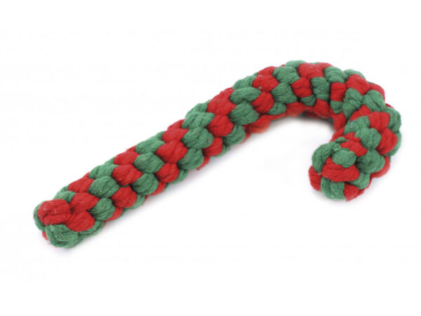Karácsonyi cukorbot rágókötél, 20cm