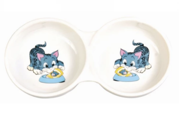 Trixie Tál Kerámia Dupla Macskának 2x0,15l/11cm Fehér