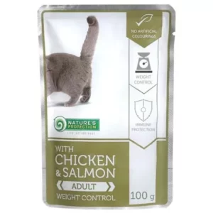 Natures Protection Alutasakos Adult Cat Weight Control Chicken&salmon 100g