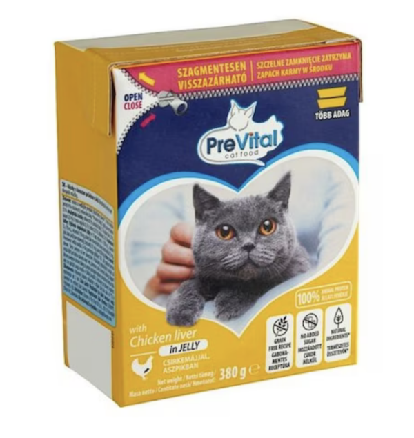 Prevital Tetra Pack Nedves Macskaeledel Csirke-Máj 380g