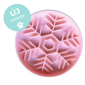 Slow Buddy – Snowflake – evéslassító és habzsolásgátló tál - púder rózsaszín