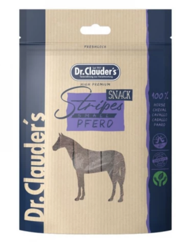 Dr.Clauders Dog Jutalomfalat Stripes Small Lóhús csíkok 80g