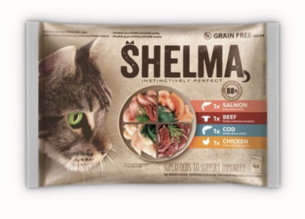Shelma Alutasak 4*85g Lazac, marha, tőkehal, csirke