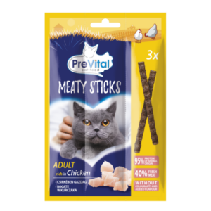 PreVital Snack Meaty Stick jutalomfalat felnőtt macskák számára Csirkés ízben 3x5g