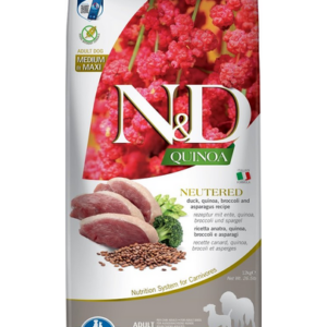 N&D Quinoa Dog Kacsa,brokkoli&spárga adult neutered medium&maxi