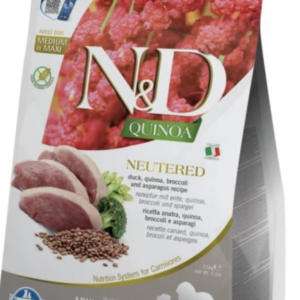 N&D Quinoa Dog Kacsa,brokkoli&spárga adult neutered medium&maxi 2,5kg