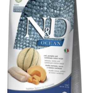 N&D Ocean Dog tőkehal,sütőtök&sárgadinnye Puppy medium/maxi 12kg