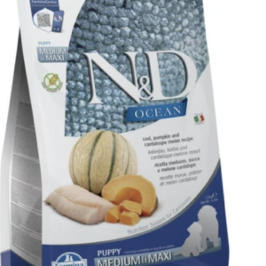 N&D Ocean Dog tőkehal,sütőtök&sárgadinnye Puppy medium/maxi 2,5kg