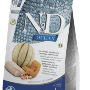 N&D Ocean Cat tőkehal,garnéla,sütőtök&sárgadinnye Kitten 1,5kg