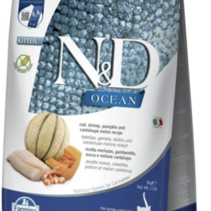 N&D Ocean Cat tőkehal,garnéla,sütőtök&sárgadinnye Kitten 5kg