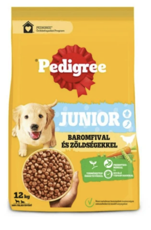 Pedigree Száraz Junior M/L Baromfi-Zöldség 12kg