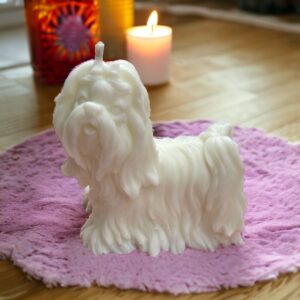 Shih tzu kutya- kézzel készült szójagyertya 10x7x12cm