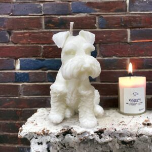 Schnauzer kutya- kézzel készült szójagyertya 7x6,5x11cm