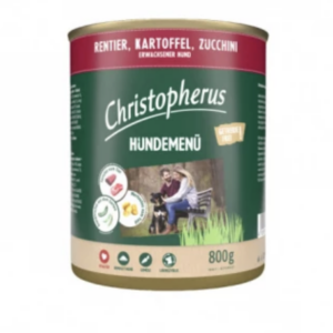 Christopherus Dog konzerv menü rénszarvas, burgonya, cukkini 800g