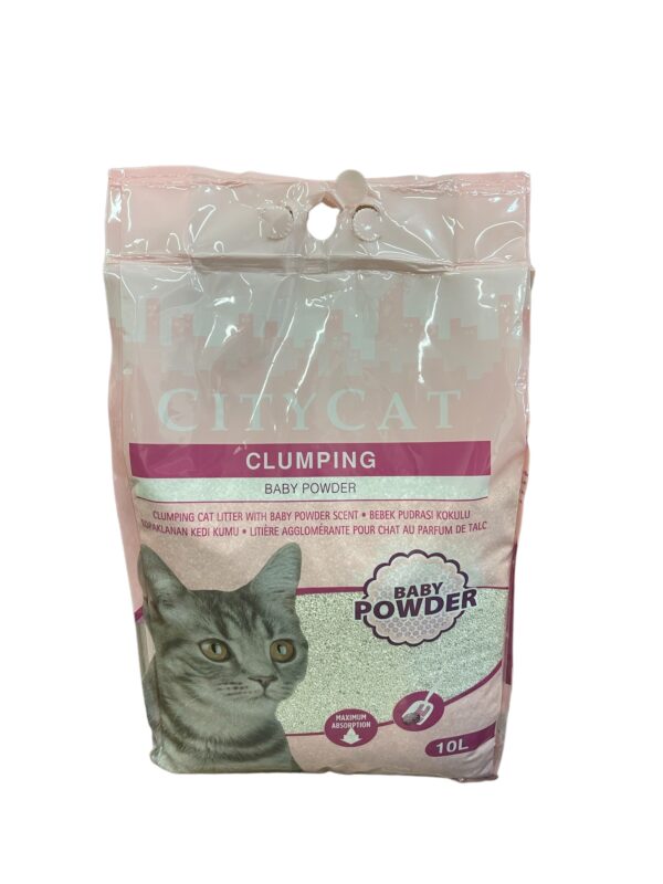 Citycat csomósodó macskaalom fehér Baby Powder (bentonit) 10l