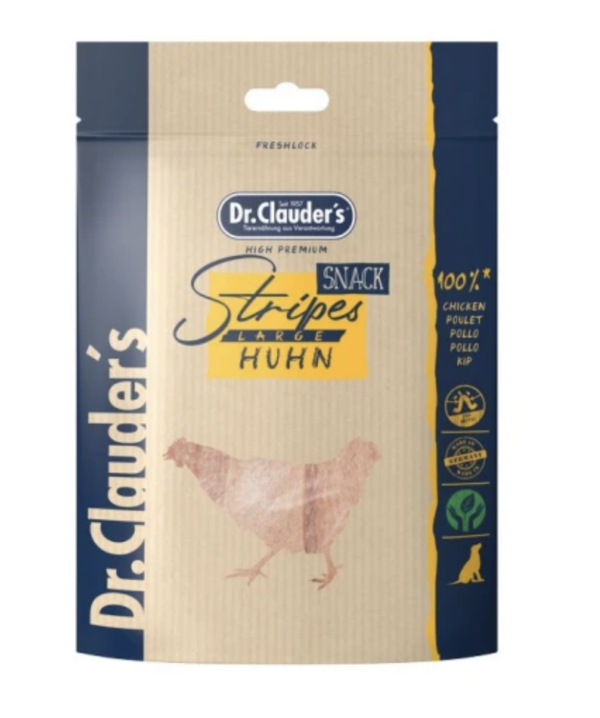 Dr.Clauders Dog Jutalomfalat Stripes Large Csirkemell Filé 80g
