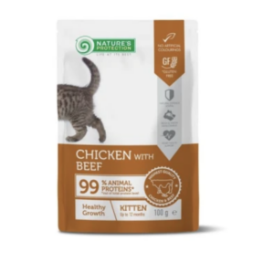 Natures Protection Kitten Cat Healthy Growth Chicken & Beef 100g