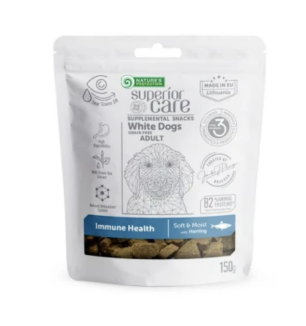 Natures Protection SC White Dog GF Adult Immune Health Herring Snack 150g