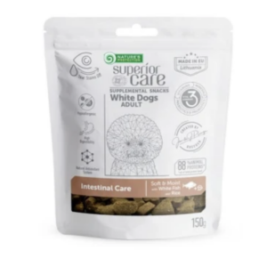 Natures Protection SC White Dog GF Adult Intestinal Care White fish&rice Snack 150g