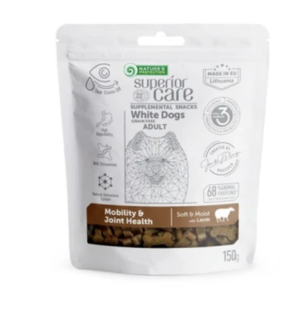 Natures Protection SC White Dog GF Adult Mobility&joint health Lamb Snack 150g