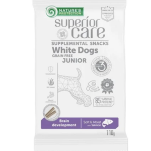 Natures Protection SC White Dog GF Junior Brain Dev. Salmon Snack 110g